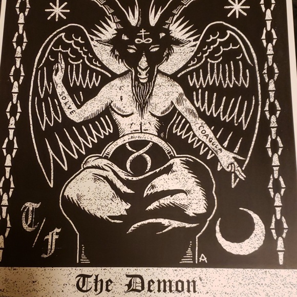 Too Fast Winged Horned Demon Satan Tarot Card 11"x17" Tattoo Lithograph Print - Picture 5 of 5